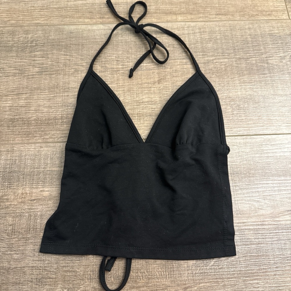 Edikted Black Halter Camisole Crop Top